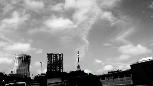 tokyo tower and clouds
